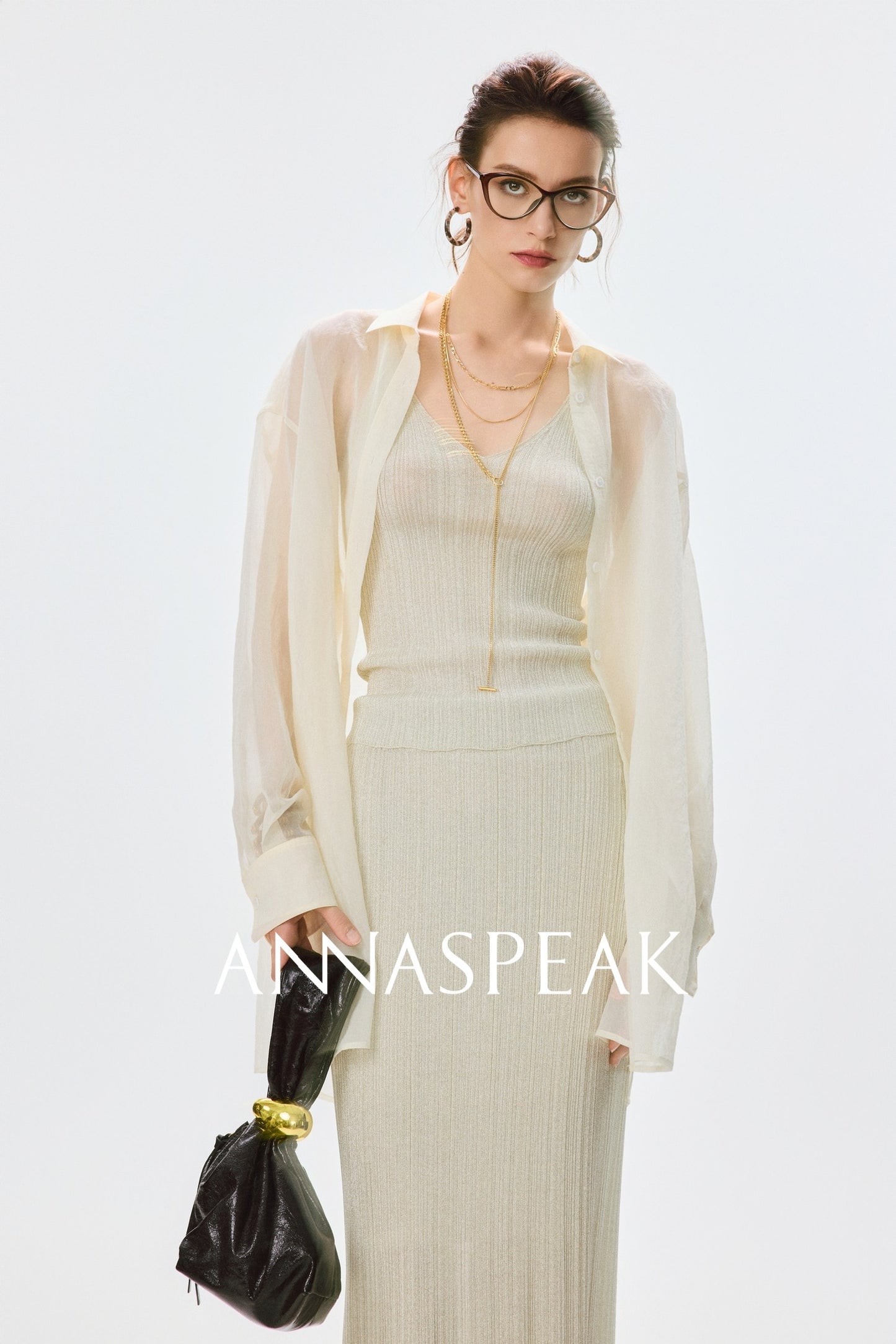 ANNASPEAK dry soft and cool VISCOSE pit strip suspender straight skirt set-CHOTA.