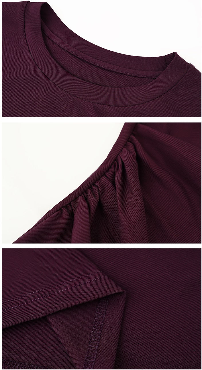 HECO Chinese Style Waist Shirred Knit Slim Stretch Top- STIQE.