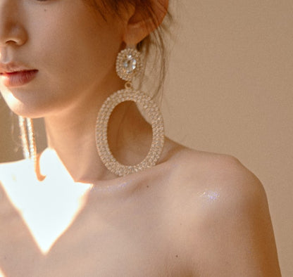 DOLLY Luxury Full Diamond Round Chic Earrings-GRACE