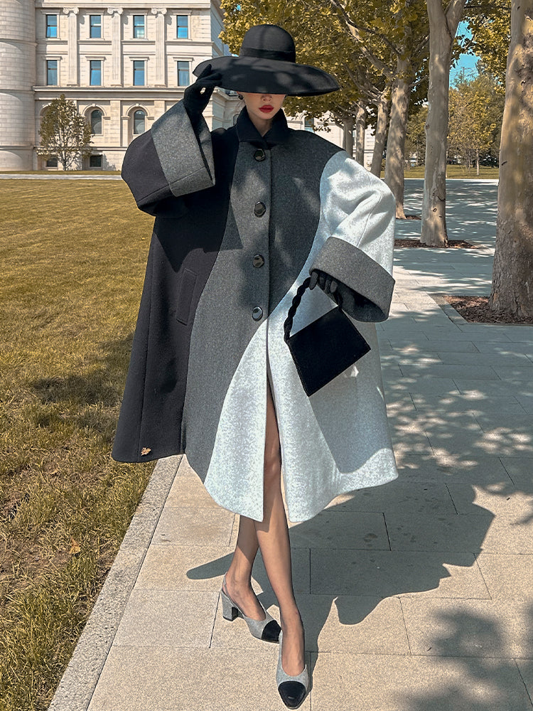 Le Palais Vintage silhouette gradient irregular Mauni umbrella long coat-INDI