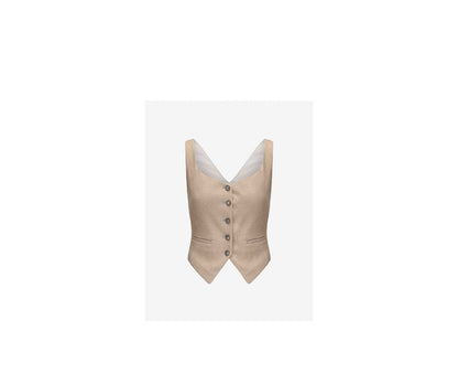 ATELIER MISS LU French Tweed Cropped Vest Top - MAKER