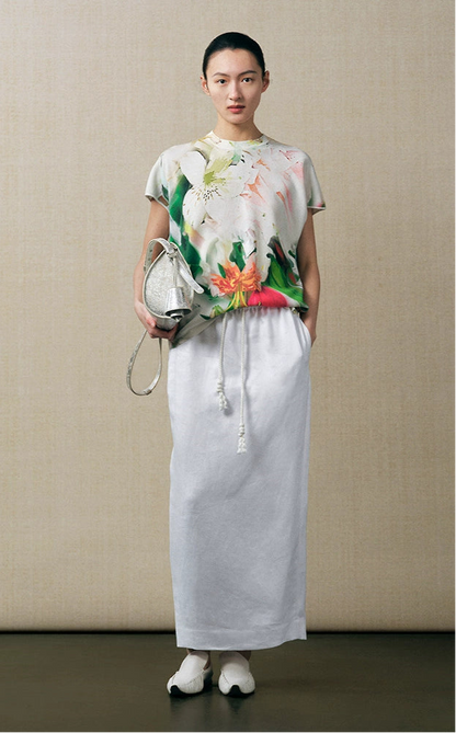 ZHUCHONGYUN knitted short-sleeved top-YAMIGAMI.