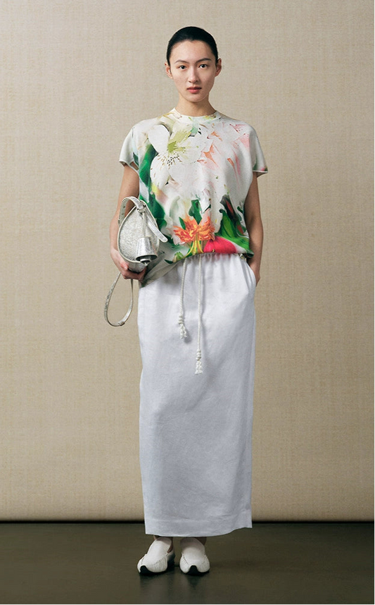 ZHUCHONGYUN knitted short-sleeved top-YAMIGAMI.