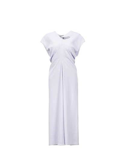 YES BY YESIR | Ye Qians Luxe Deconstructed Collar Long Dress with Quietly Cinched Waistline -SELENIA.