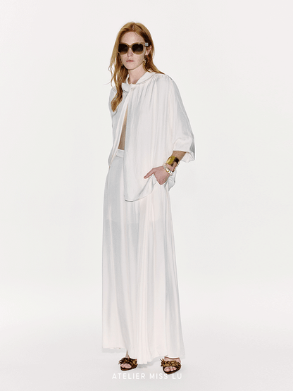 ATELIER MISS LU Spring/Summer Orchid Design Acetate Shirt - COOKIE