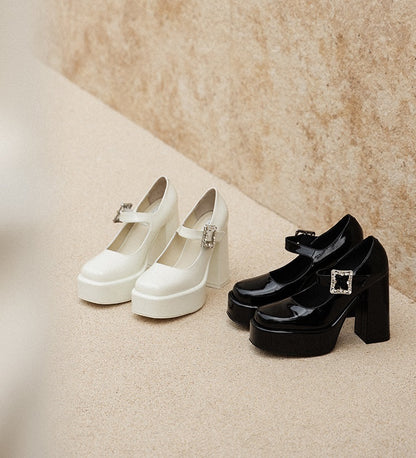 SHOESZOOO Platform High Block Heels - LENGTHIE.
