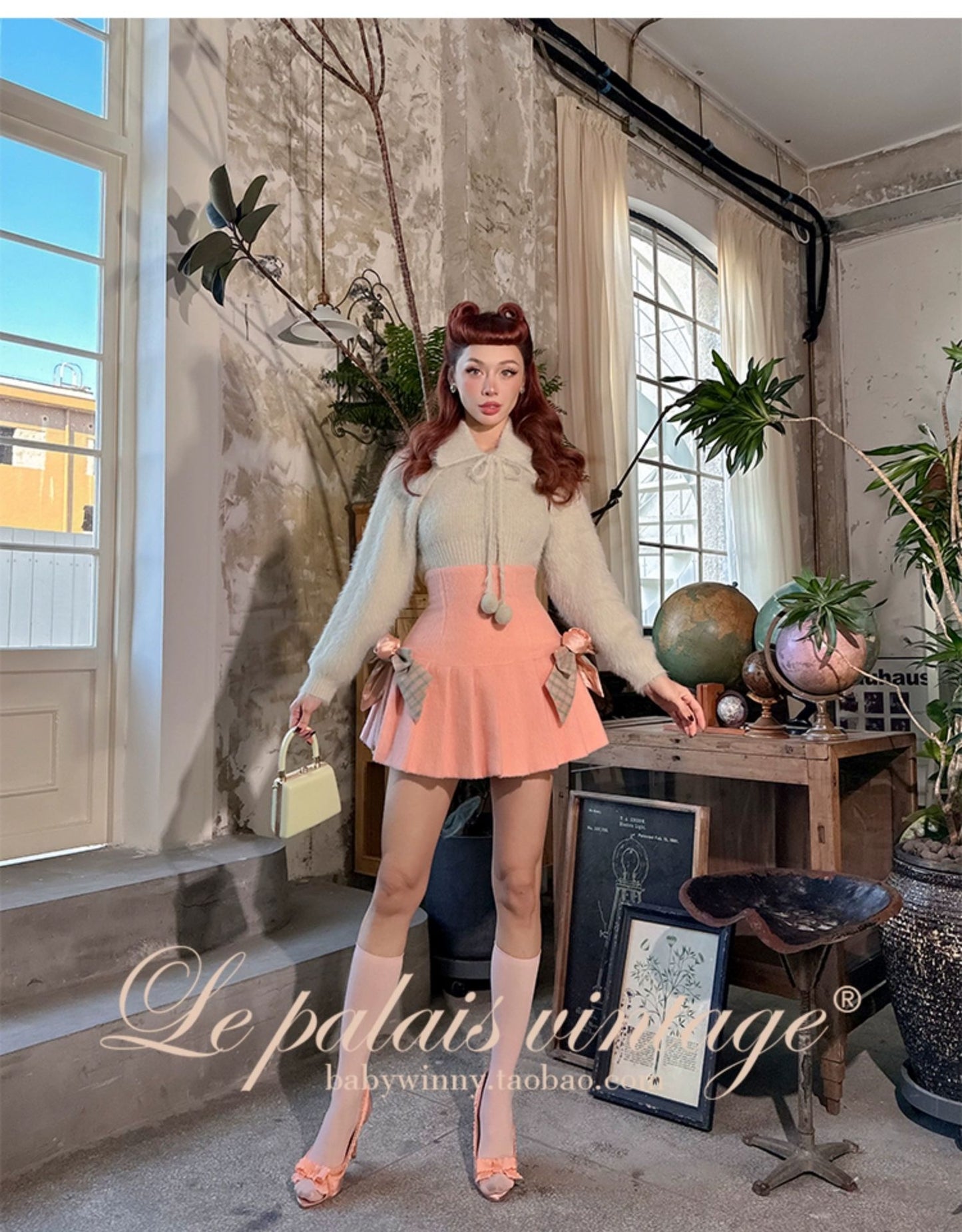 Le Palais Vintage Luxury Long Sleeves Slim Fit Sweater Set Dinner date Suit-Natasha