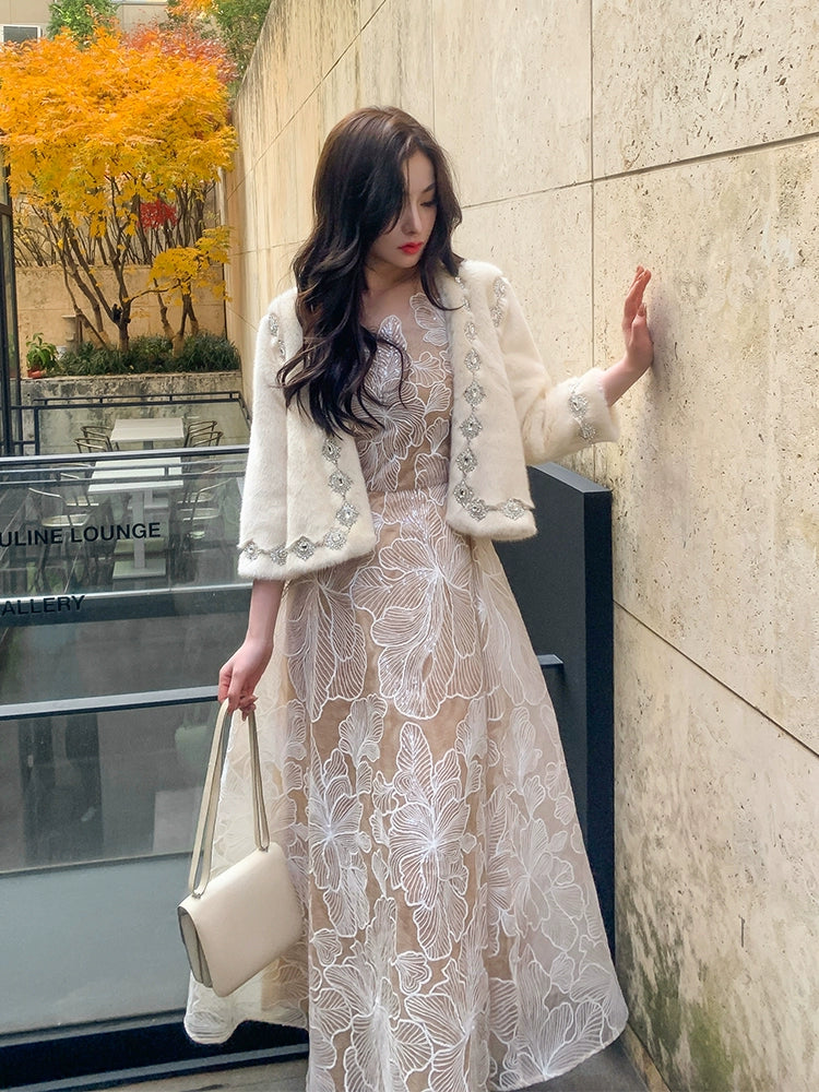 Wardrobes by Chen Elegant White Sleeveless Couture Lace Wedding Dress-Noa