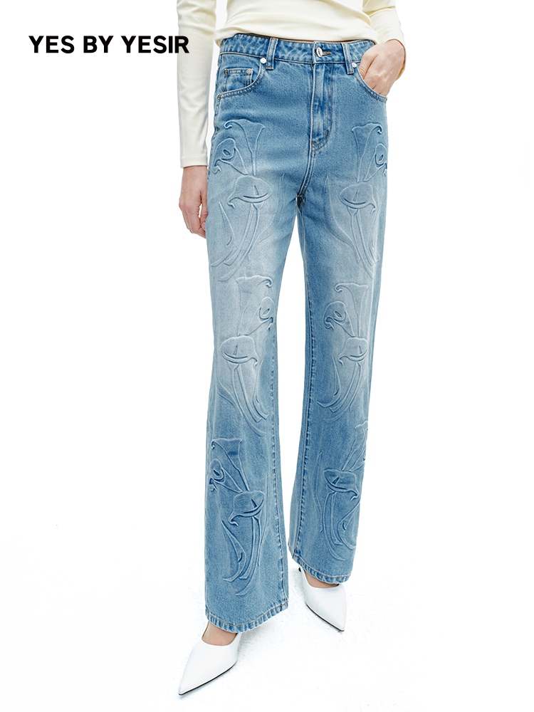 YES BY YESIR | Calla Lily Monroe Layered Jeans -VIANELLE.