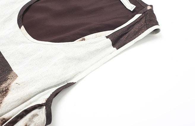 ZHUCHONGYUN flower manuscript sleeveless oriental cocoon dress-STORK.