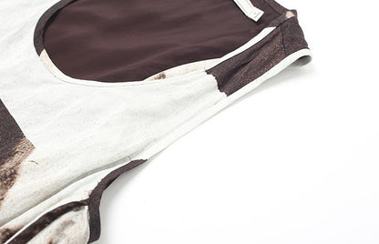 ZHUCHONGYUN flower manuscript sleeveless oriental cocoon dress-STORK.