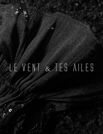 LE VENT&TES AILES Luxury Elegant High-End Hand-Beaded 3d black Dress - VERA