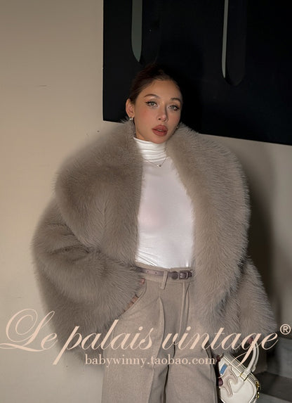 Le Palais Vintage  fur coat woolen trousers-DIOR