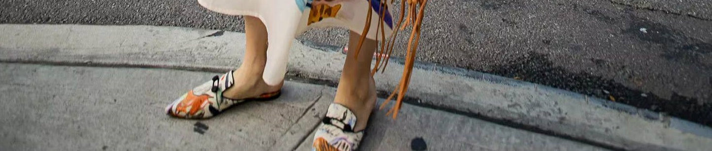 B-FEI Smoked Ruo collaboration Dunhuang series elegant mules slippers-NICKY.