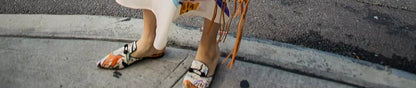 B-FEI Smoked Ruo collaboration Dunhuang series elegant mules slippers-NICKY.