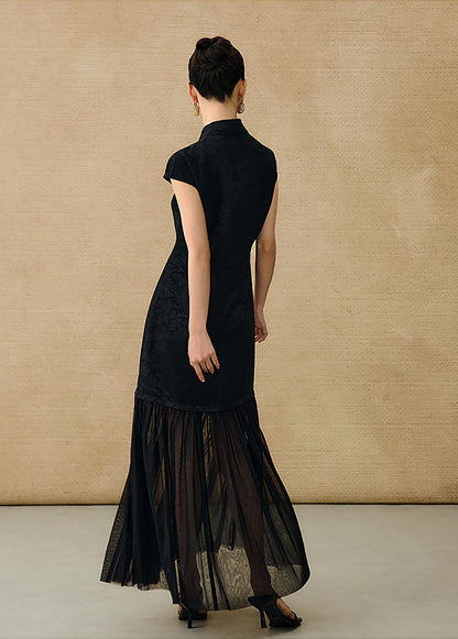 HECO Chinese Modified Diagonal Stand-up Collar Cheongsam ress- OWEN.