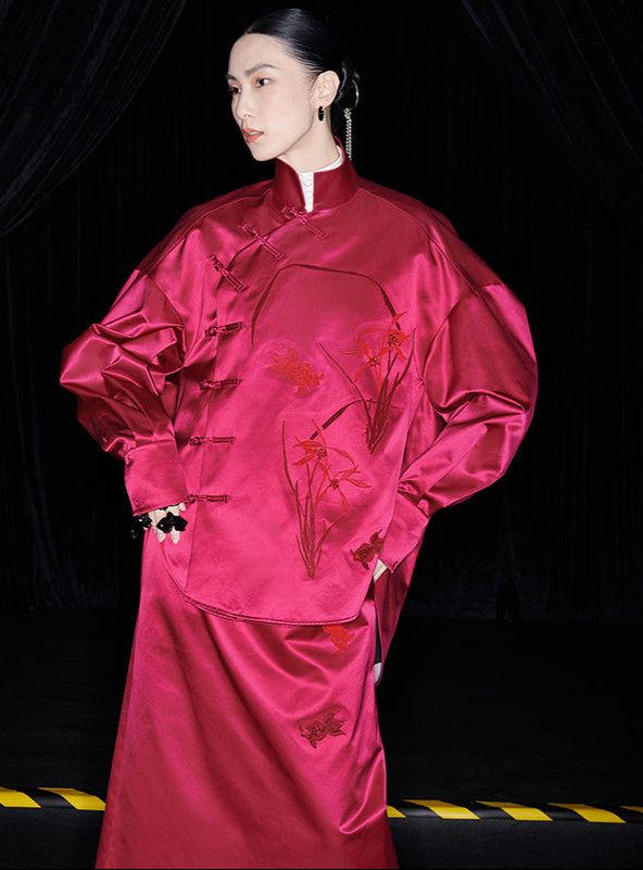 M essential Mackay designer brand embroidered placket silhouette shirt - save.