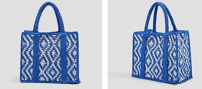 COMME MOI Lv Yan designer's new casual contrasting straw handbag - hadley.