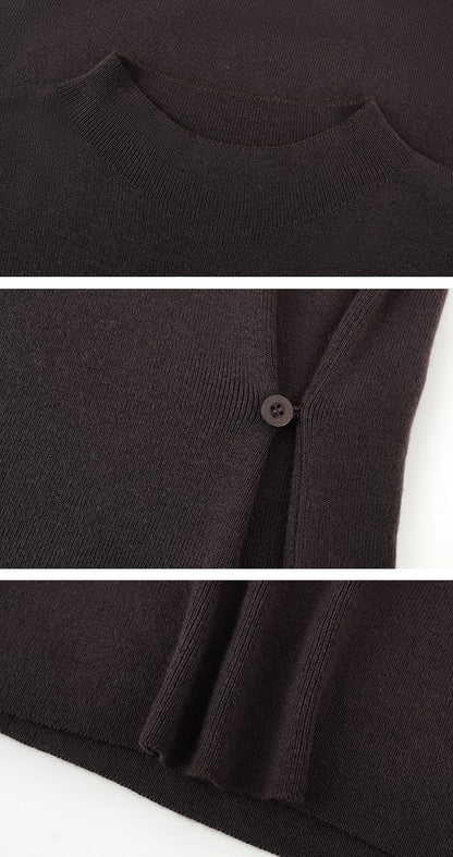 HECO Waist Side Buckle Stand Collar Knitted Short Sleeve Top- BLOOD.