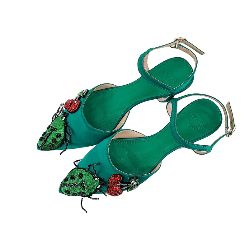 B-FEI Spring/Summer Pointed-Toe Embossed Sandals-POICH.