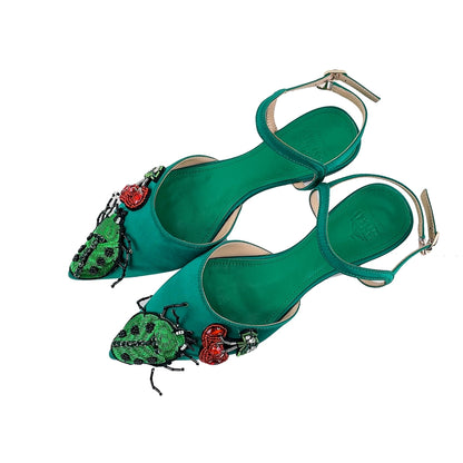 B-FEI Spring/Summer Pointed-Toe Embossed Sandals-POICH.
