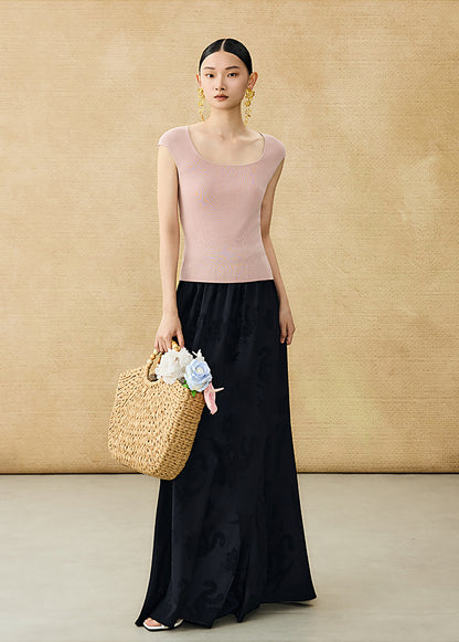 HECO Chinese Style Acetate Jacquard Elasticated High-waisted Fishtail Skirt - BETH.