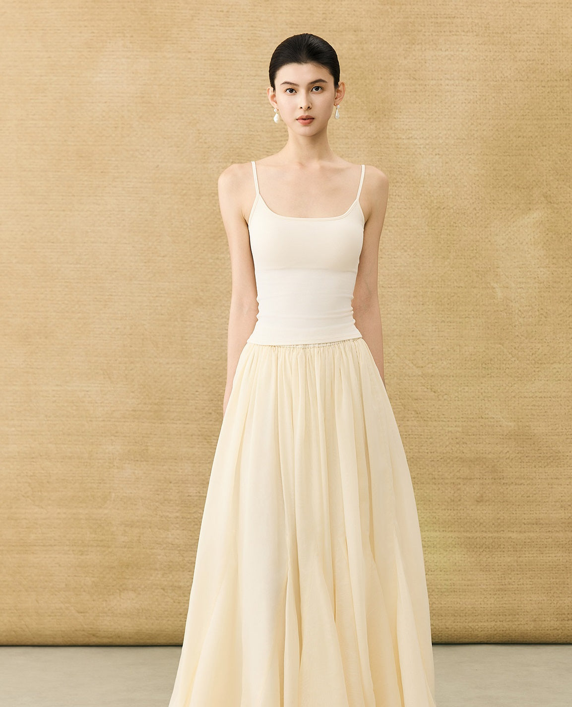 HECO Chinese Solid Color Large Swing Waist Slimming Mermaid Skirt - STARS.