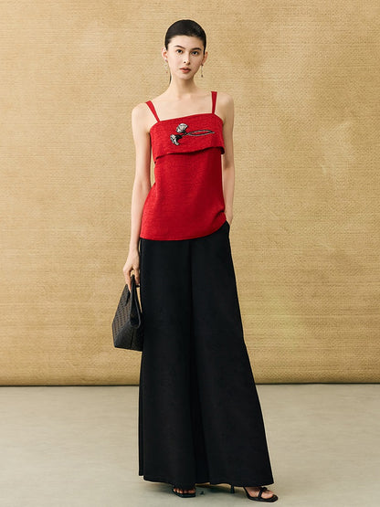 HECO Chinese style calla lily bead embroidered camisole  top - BENE.