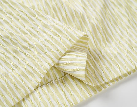 COMME MOI L summer women's yellow striped shorts - SALOME.