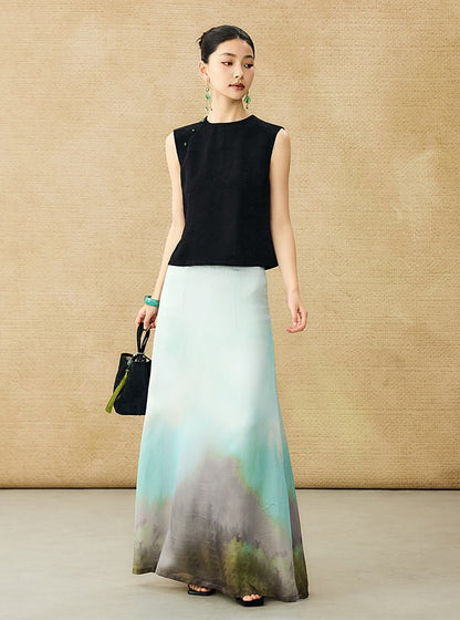 HECO Chinese Blended Temperament Silk Drape Hip Skirt - SOULS .