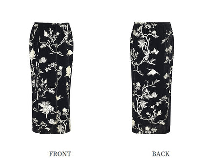 ZHUCHONGYUN Chinese nail bead stamped suede skirt--KEIGO.