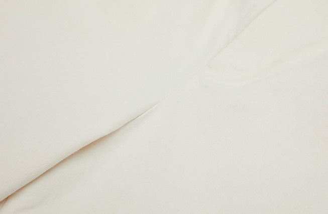 ZHUCHONGYUN  White Cotton Slacks Pockets Cocoon Pants-MIUNA.