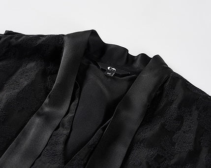 COMME MOI women's V-neck silk embroidered blouse top - TAMAR.