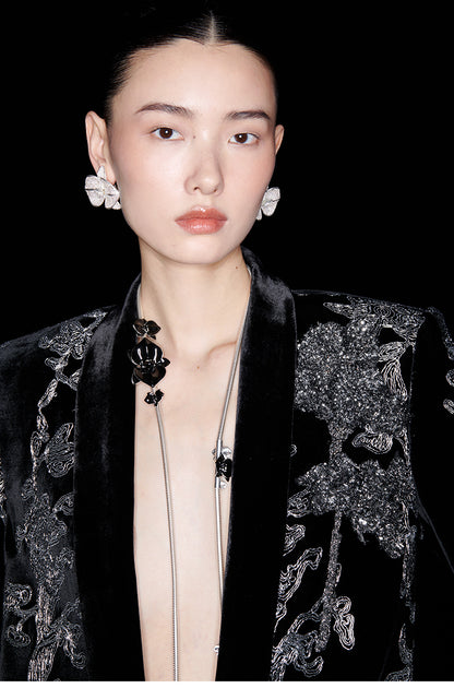 M essential Mackay designer iron orchid embroidered suit - Selima