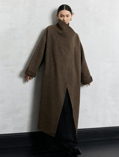 HECO Winter Thickened Warm Lapel Double-sided Woolen Long Wool Coat - loyal.