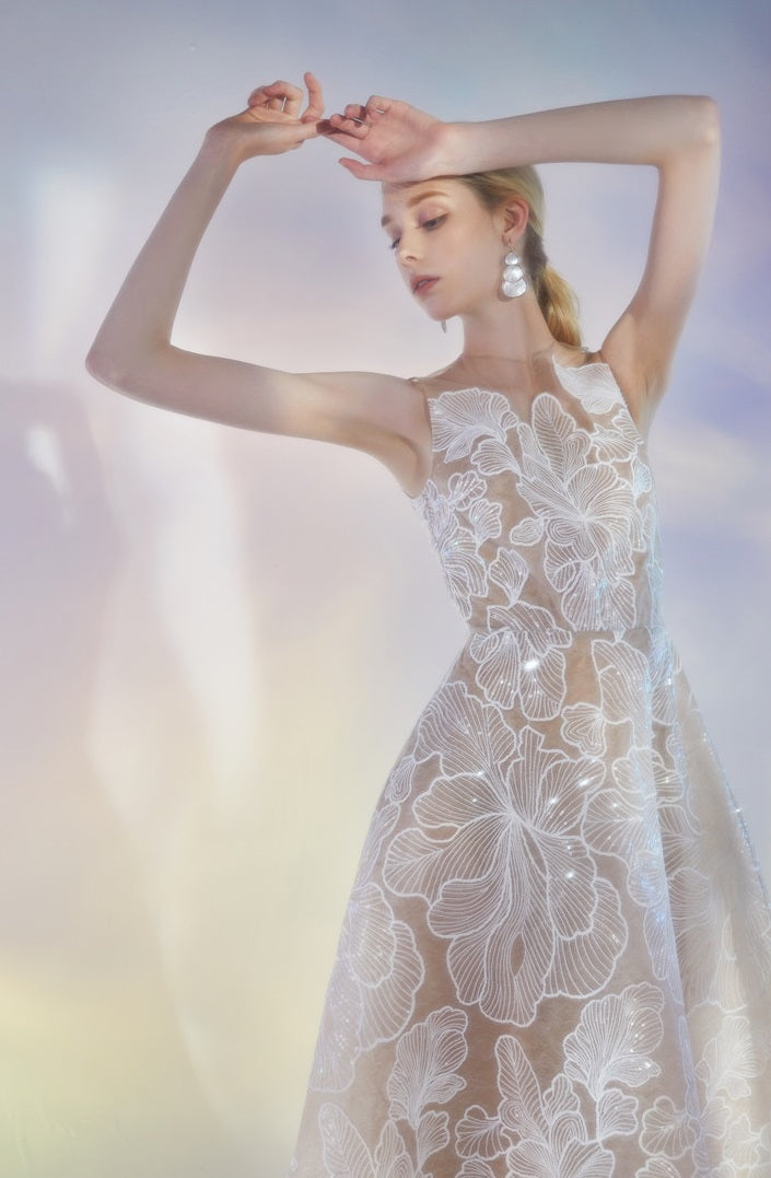 Wardrobes by Chen Elegant White Sleeveless Couture Lace Wedding Dress-Noa