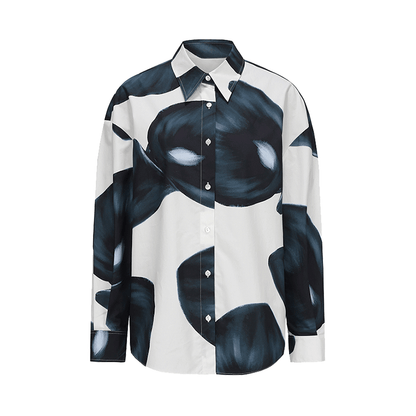 ATELIER MISS LU Spring/Summer brand fixed dyeing calla lily print shirt - TEE