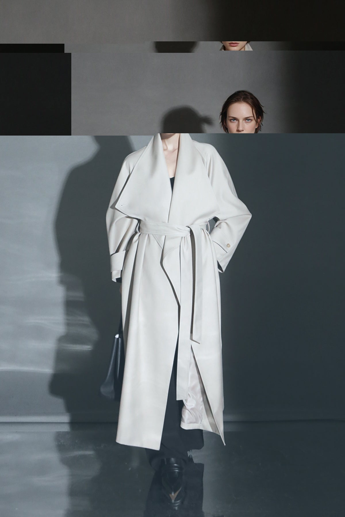 PIAOIN Haute Couture Large-lapel Silhouette Trench Coat Jacket -BECK