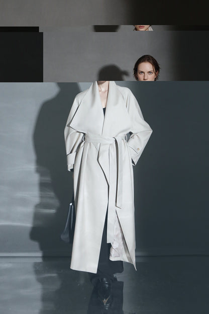 PIAOIN Haute Couture Large-lapel Silhouette Trench Coat Jacket -BECK