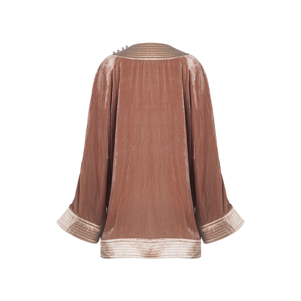 TUYUE Chinese Silk Velvet Robe Flying Sleeve Top - BOB.
