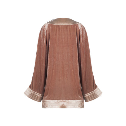 TUYUE Chinese Silk Velvet Robe Flying Sleeve Top - BOB.