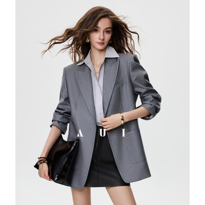 AUI Gray Blazer Formal Temperament Small Suit - BREE.