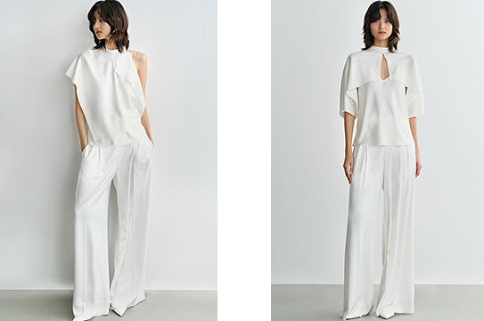 COMME MOI Lv Yan designer summer new women's small stand collar white cape top - DAISY.