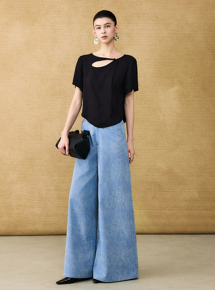 HECO Chinese style hollow fringe disc buckle short top - MASTER.