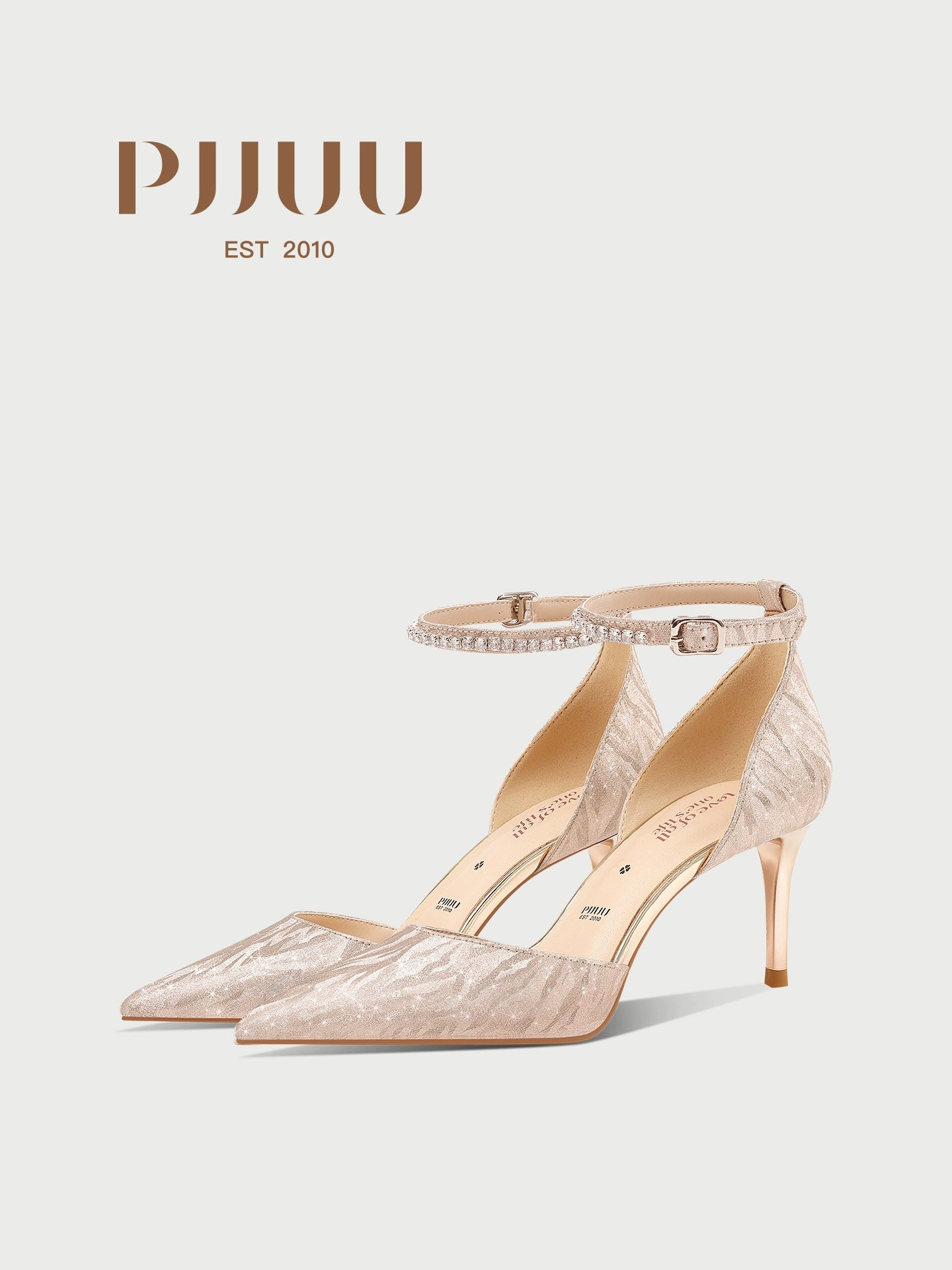 PJJUU beautiful pointed toe ankle strap high heeled shoes - LUKE.