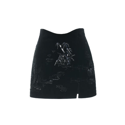 FAME Pavilion Heavy Industry Embroidery Short Skirt- BROOKE