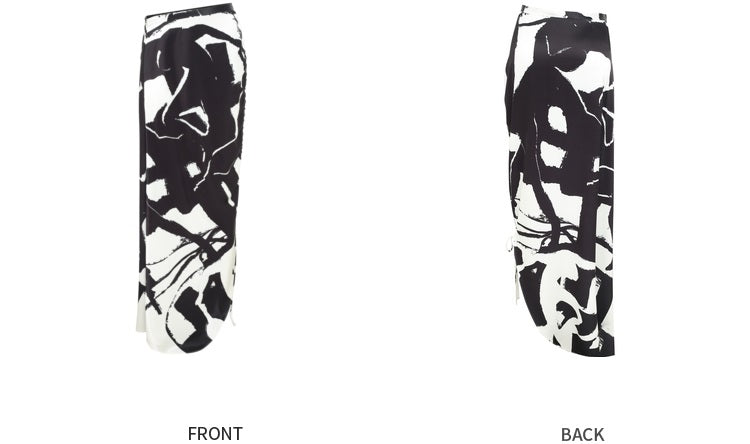 ZHUCHONGYUN Autum Print Sirred Skirt-GAJEEL.