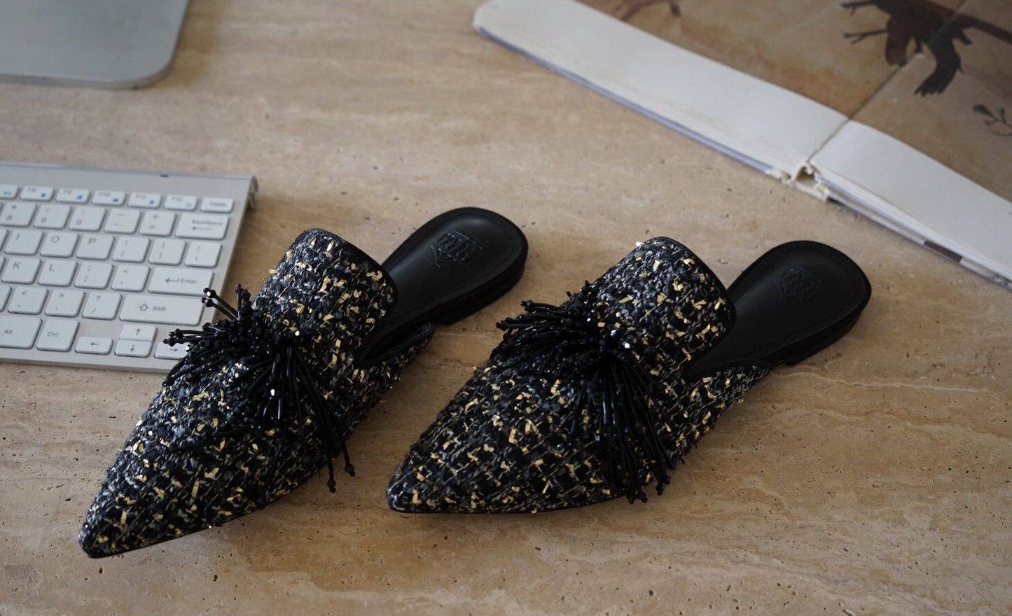 B-FEI hand-knitted pointed semi-toe shoes-AMY.