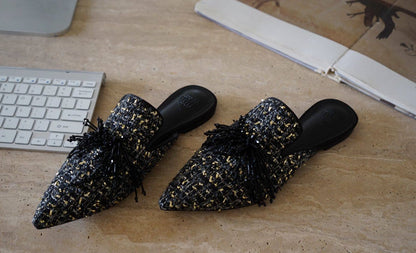 B-FEI hand-knitted pointed semi-toe shoes-AMY.