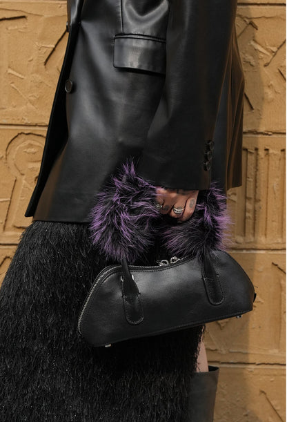 IUBALLET Fur Leather Tote Handbag - SIGNED.